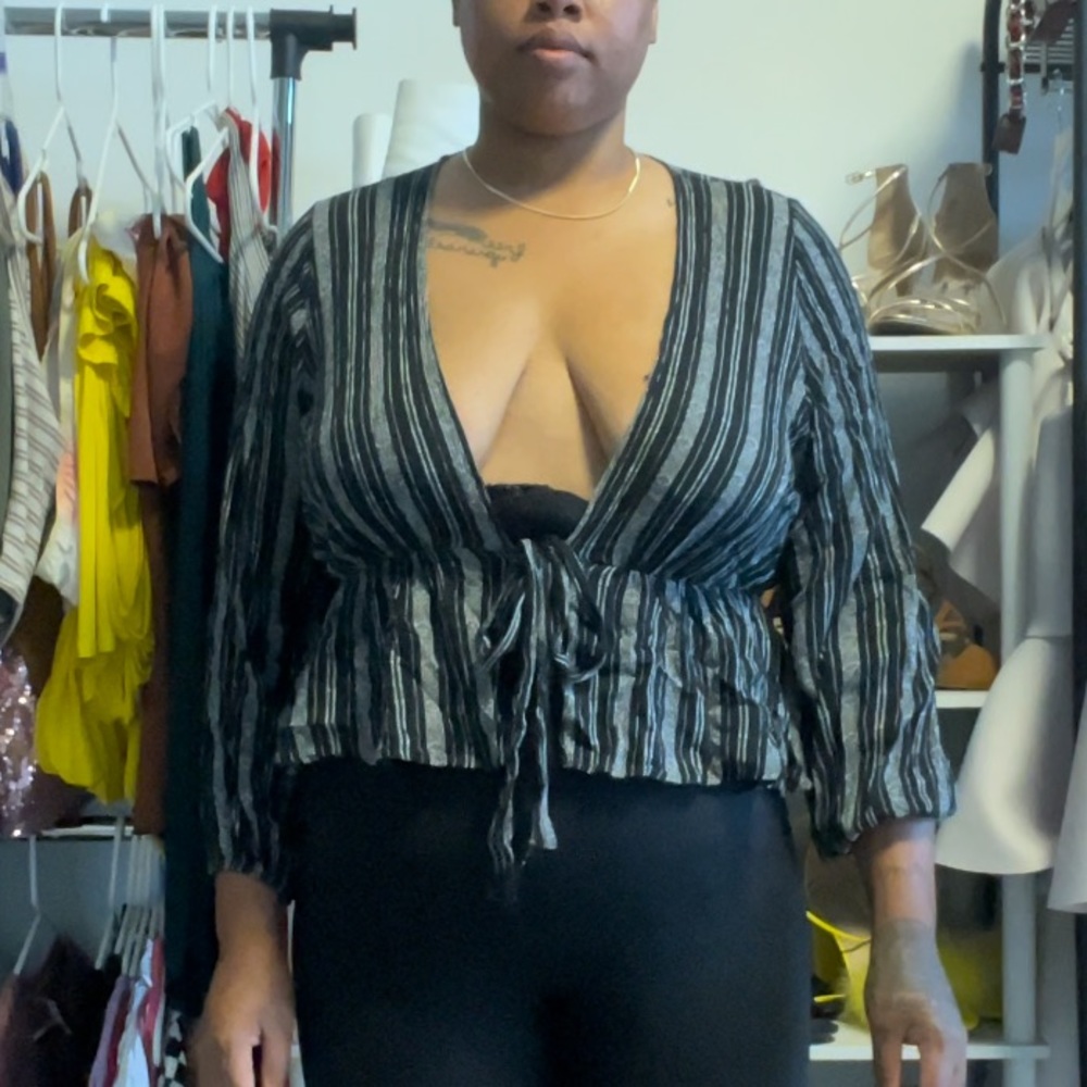 Striped Tie Up Shirt